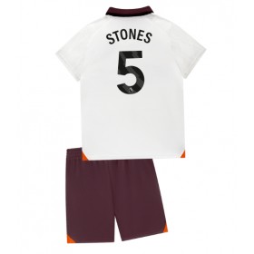 Manchester City John Stones #5 Borta Kläder Barn 2023-24 Kortärmad (+ Korta byxor)